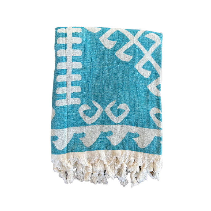 Turquoise Aztec Turkish Towel