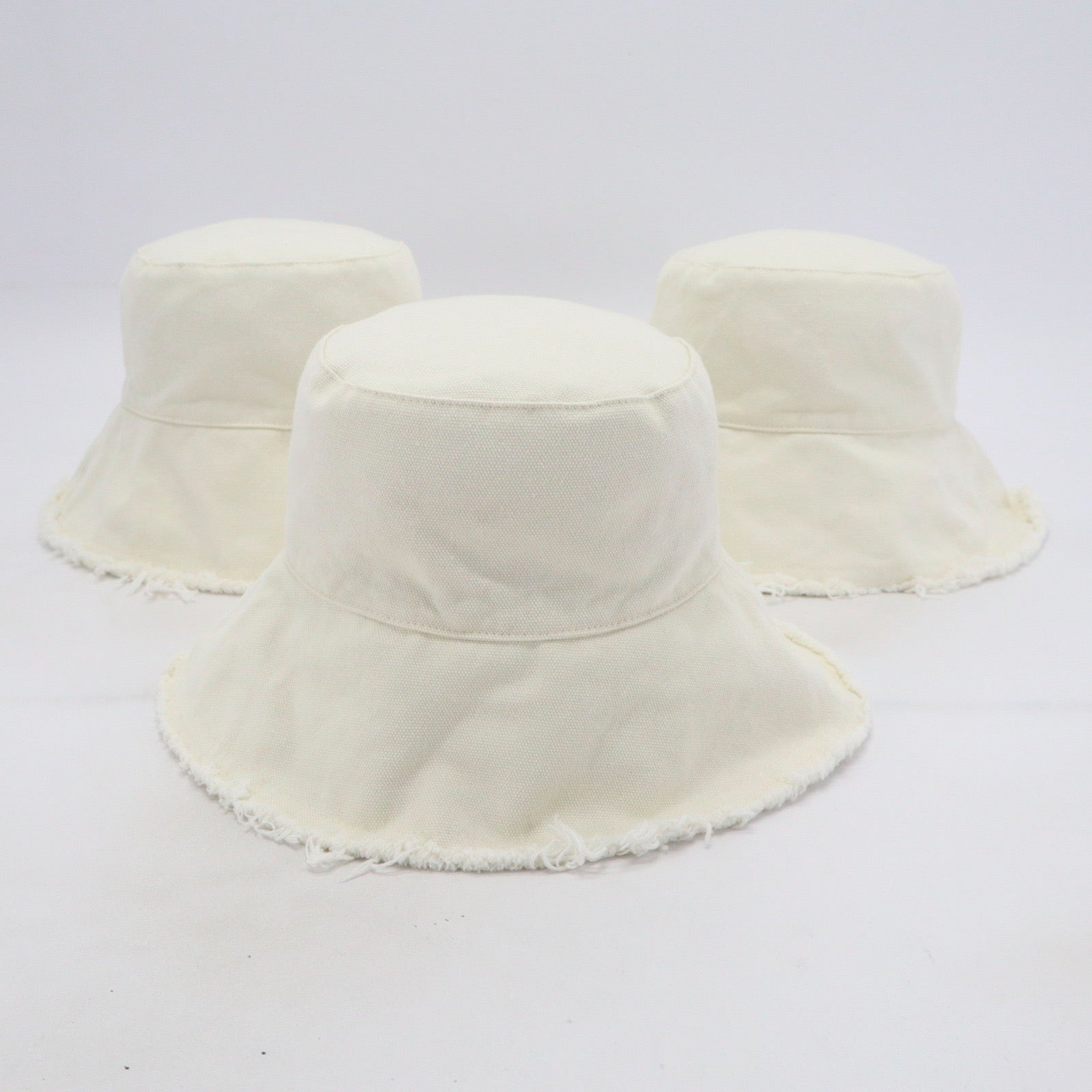 Soft Washed Cotton Bucket Hat with Frayed Edge, Foldable Sun Hat Bucket Sun Hats Women Wide Brim Cotton Beach Packable Frayed  main image 2