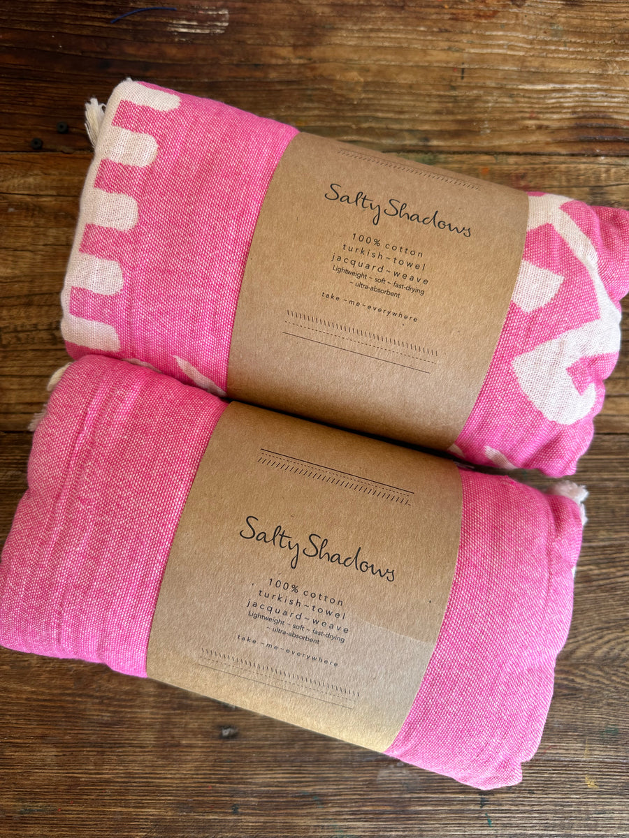 Pink Aztec Turkish towel  Charity suicide support