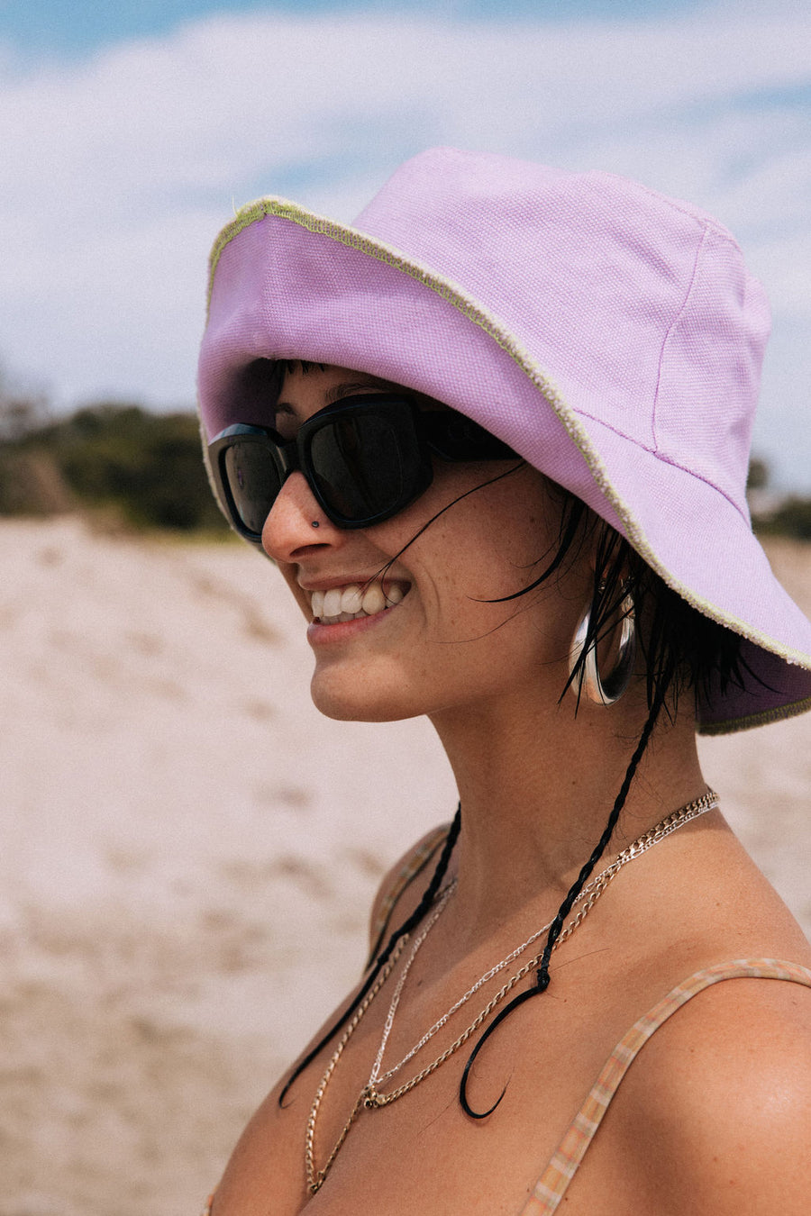 Cotton Bucket Hat Contrast Edge