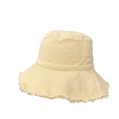 Cotton Frayed edge Bucket Hat