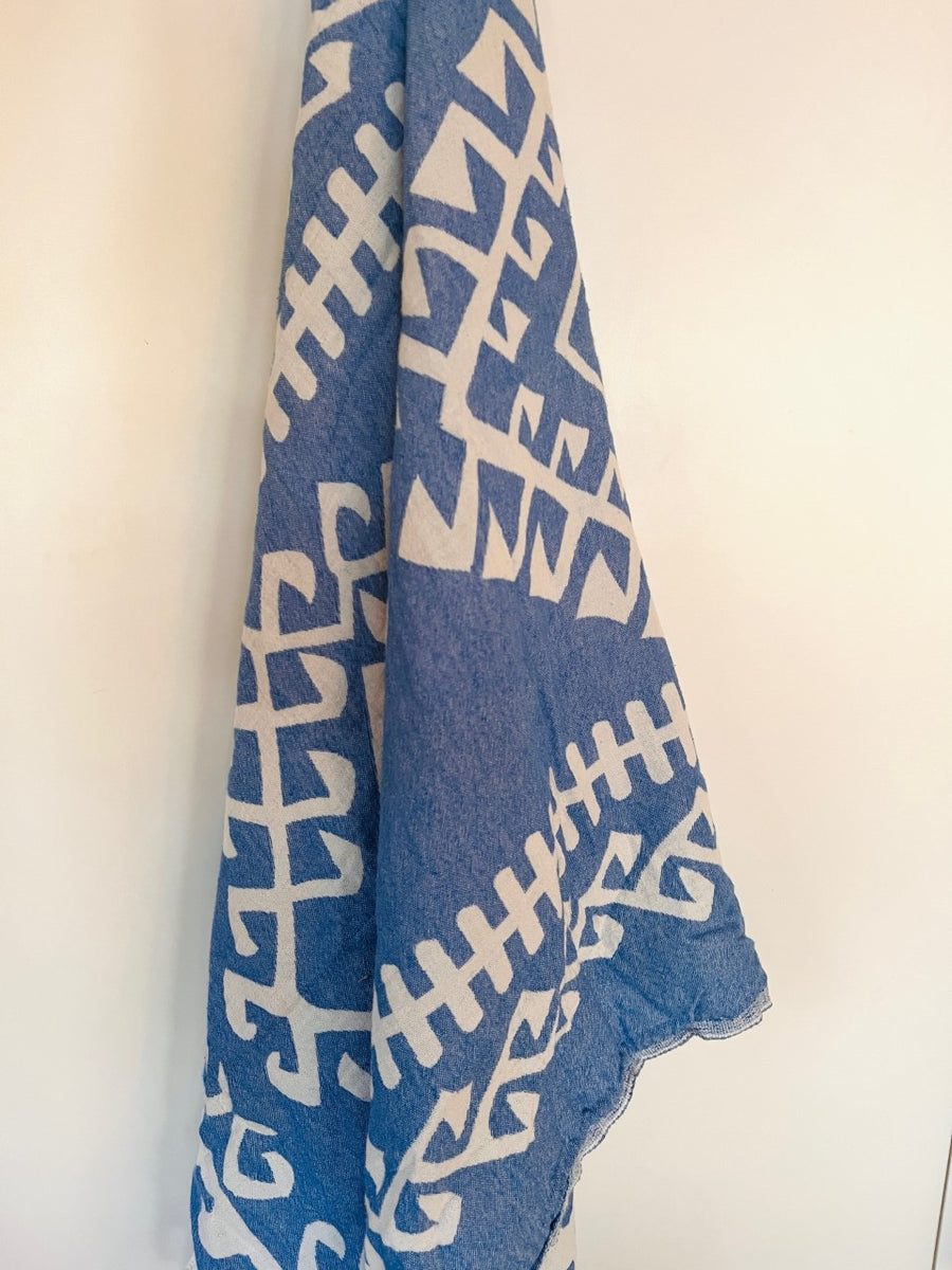 Blue Aztec Turkish Towel